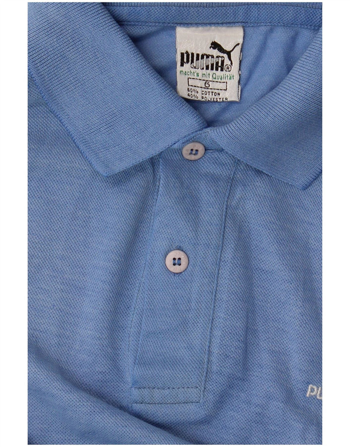 Camisa polo masculina PUMA algodão azul médio
