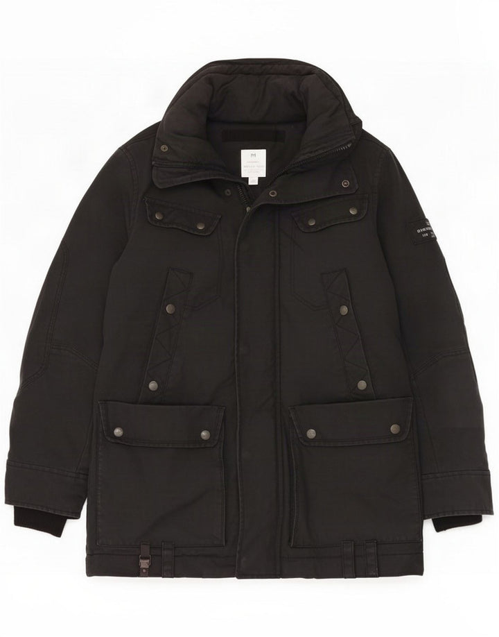 Diesel Mens Parka Jacket UK 38 Algodão preto médio