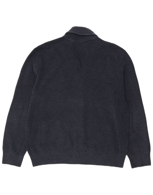 Suéter cardigã masculino Marks & Spencer 2XL poliéster azul marinho