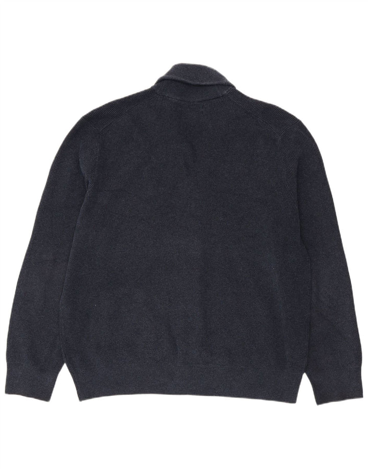 Suéter cardigã masculino Marks & Spencer 2XL poliéster azul marinho