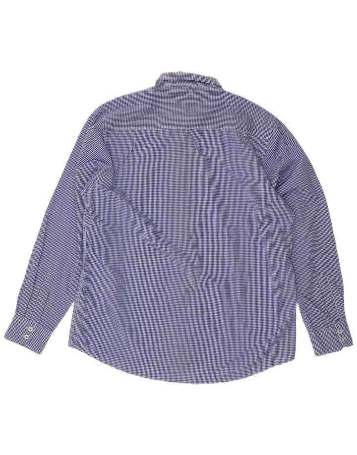Camisa masculina Pierre Cardin Regular Fit 2XL poliéster azul guingão