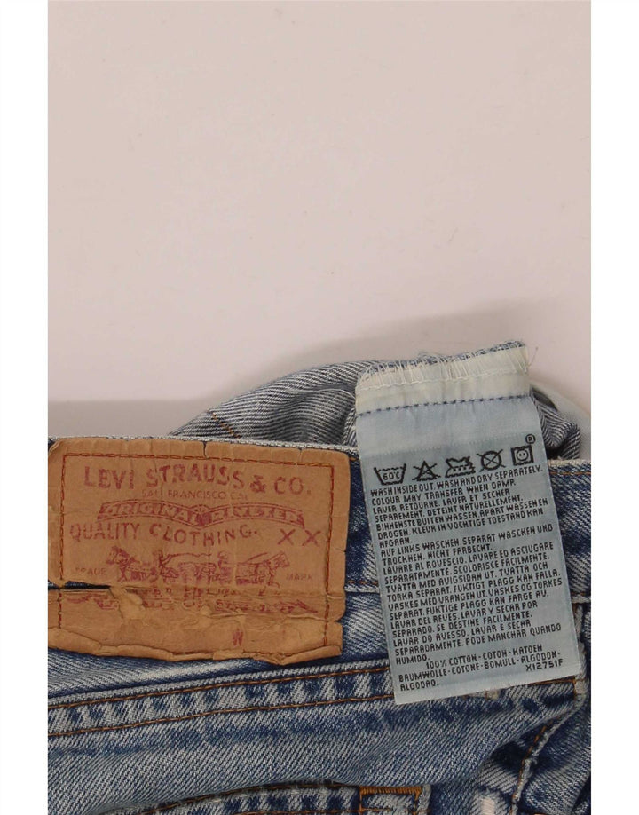 Calça jeans reta masculina Levi's desgastada W36 L32 azul algodão