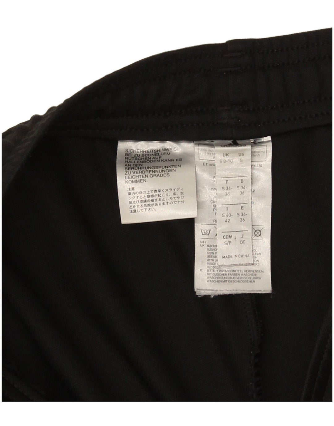 Calça de treino feminina Adidas UK 8/10 pequena poliéster preta