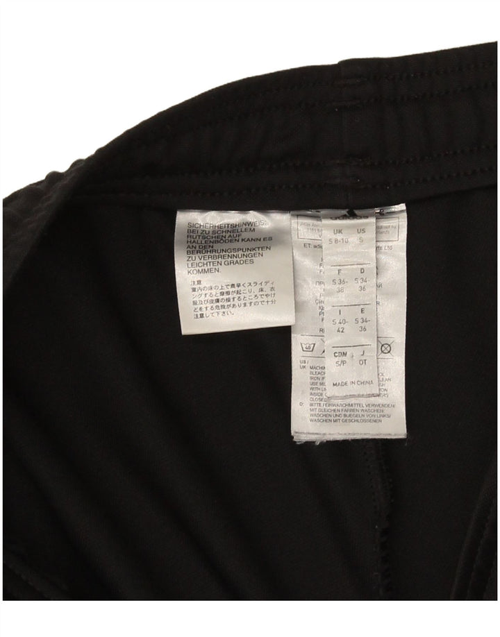 Calça de treino feminina Adidas UK 8/10 pequena poliéster preta
