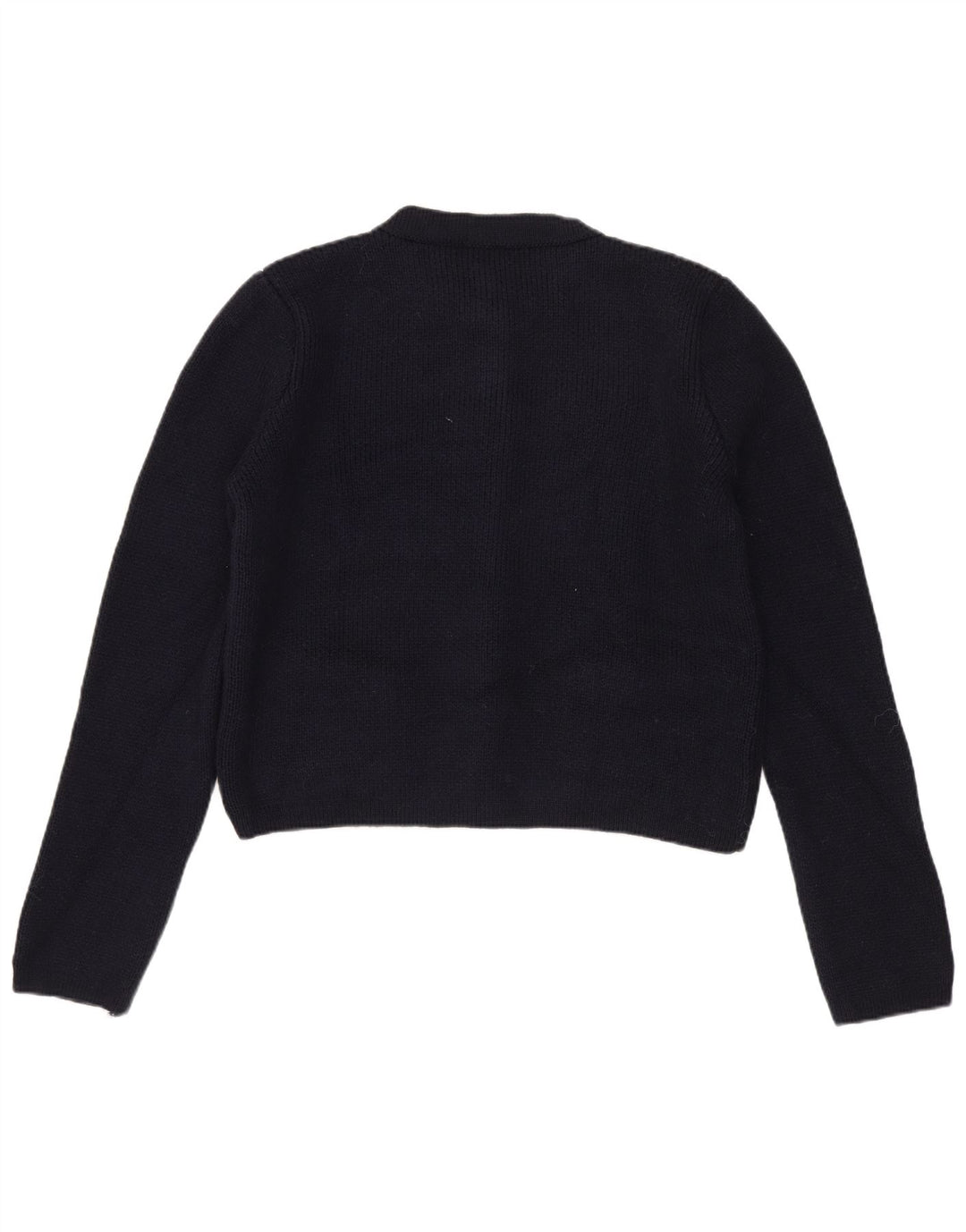 Suéter Zara Feminino Crop Cardigan Reino Unido 12 Médio Azul Marinho