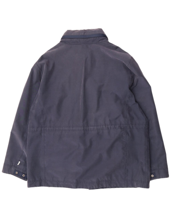 Jaqueta utilitária masculina Timberland com capuz UK 46 3XL algodão azul marinho
