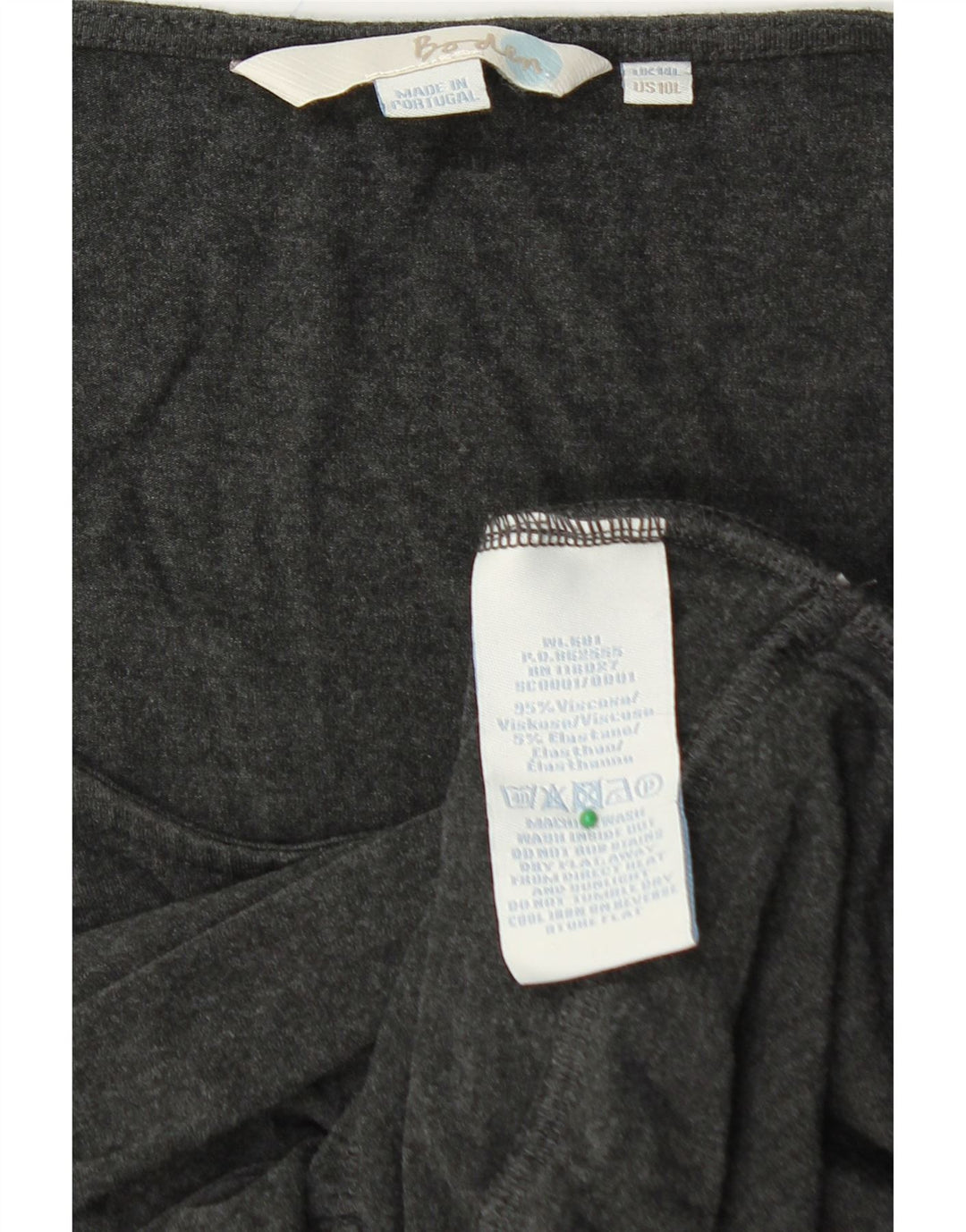 Vestido feminino BODEN longo manga 3/4 evasê Reino Unido 14 grande viscose cinza