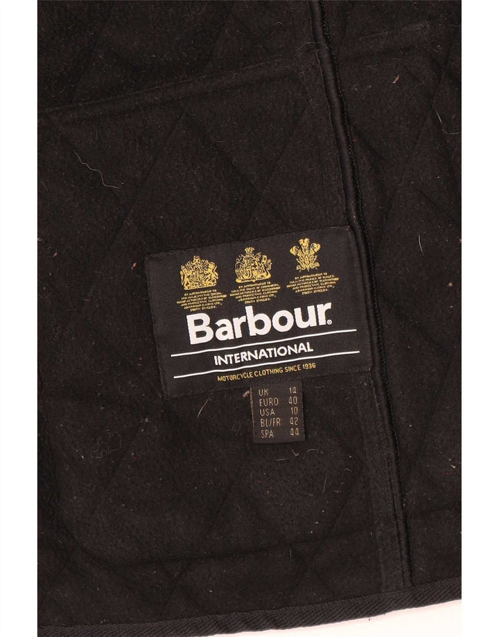 Jaqueta acolchoada feminina Barbour UK 14 grande poliéster preto