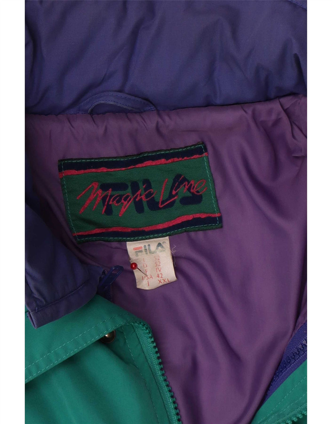 Jaqueta de esqui masculina Fila com capuz IT 52 2XL verde