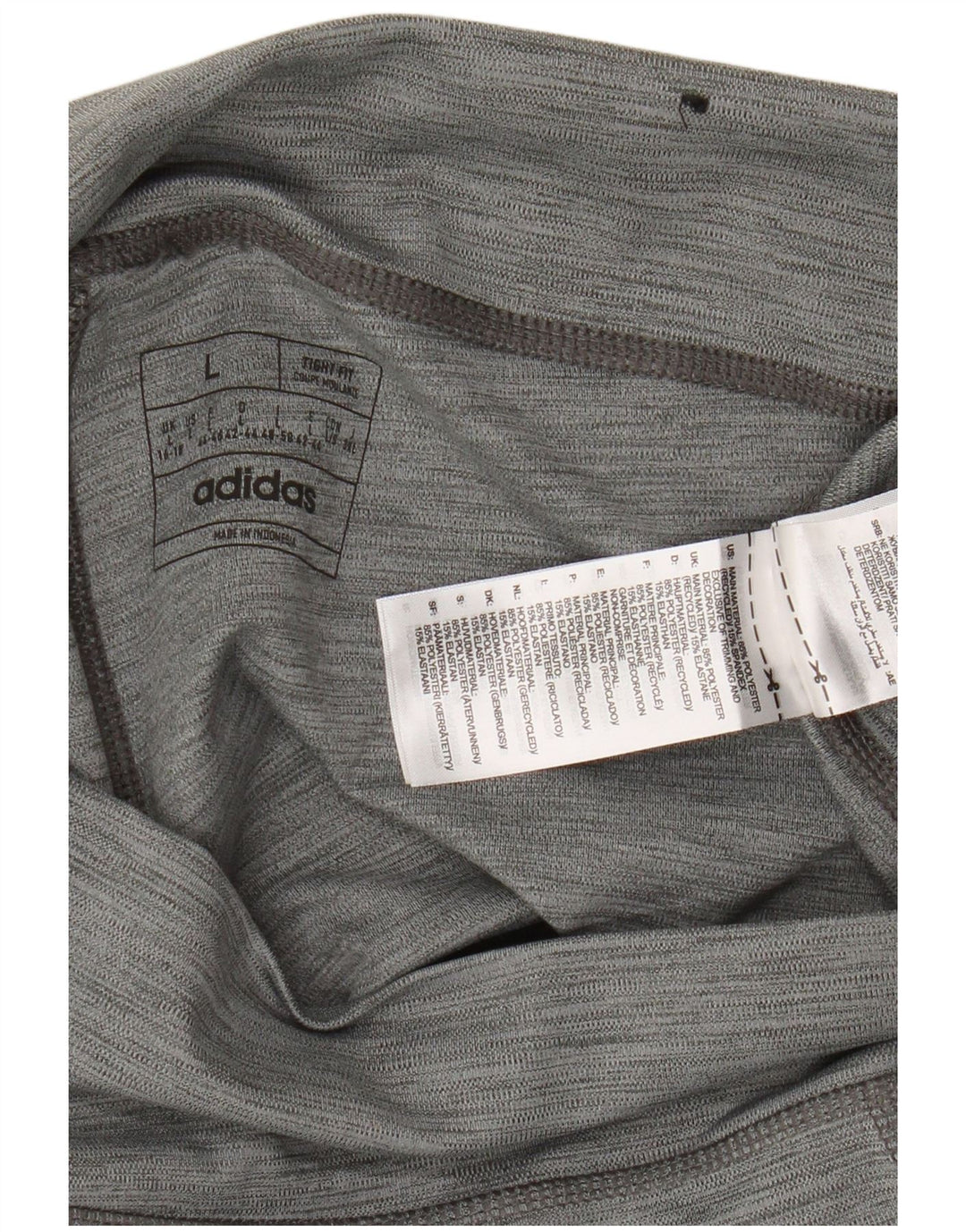 Leggings Adidas Mulher UK 16/18 Grande Cinza Poliéster