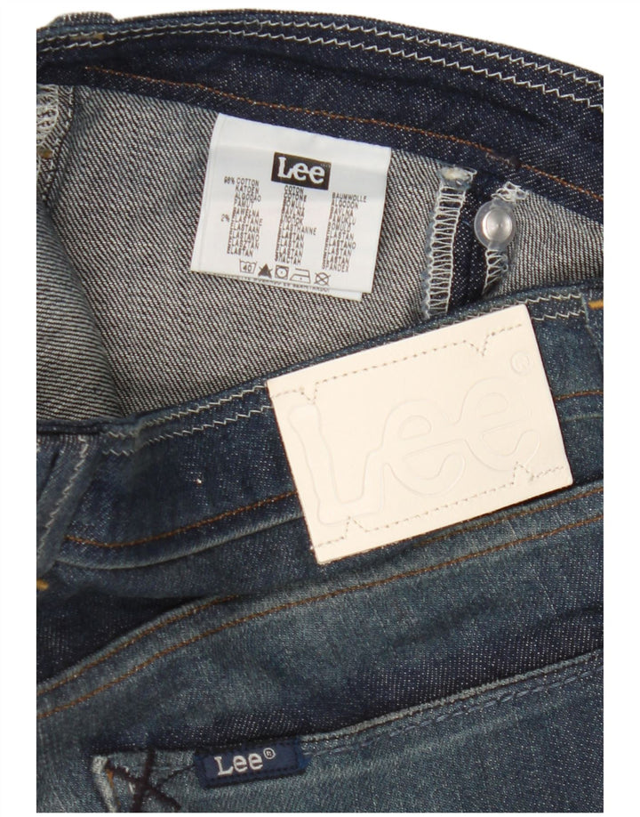 Lee Womens Crystal Capri Jeans W30 L16 Azul Marinho Algodão