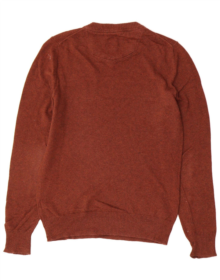FAT FACE Mens V-Neck Jumper Sweater XS Brown Cashmere Vintage Fat Face and Second-Hand Fat Face from Messina Hembry 