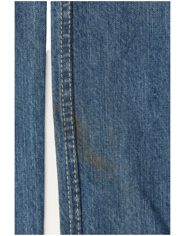 Calça jeans reta masculina Marks & Spencer Blue Harbor W32 L31 algodão azul