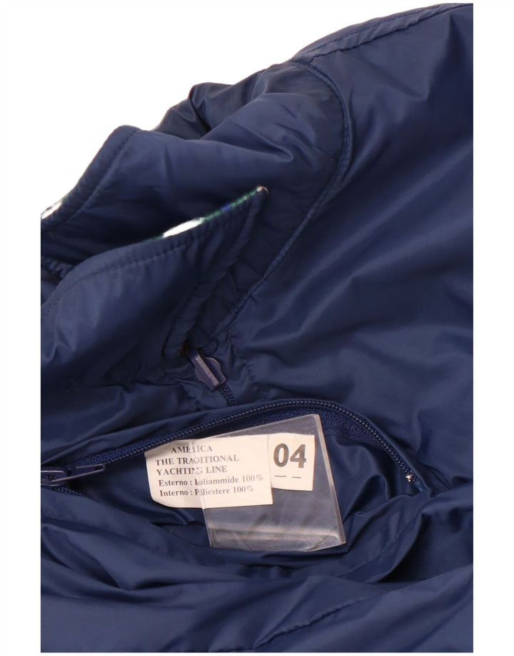Colete reversível masculino AMERICA UK 40 grande poliamida geométrica azul marinho