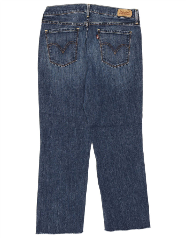 Jeans recortados femininos Levi's US 8 médio W29 L34 algodão azul