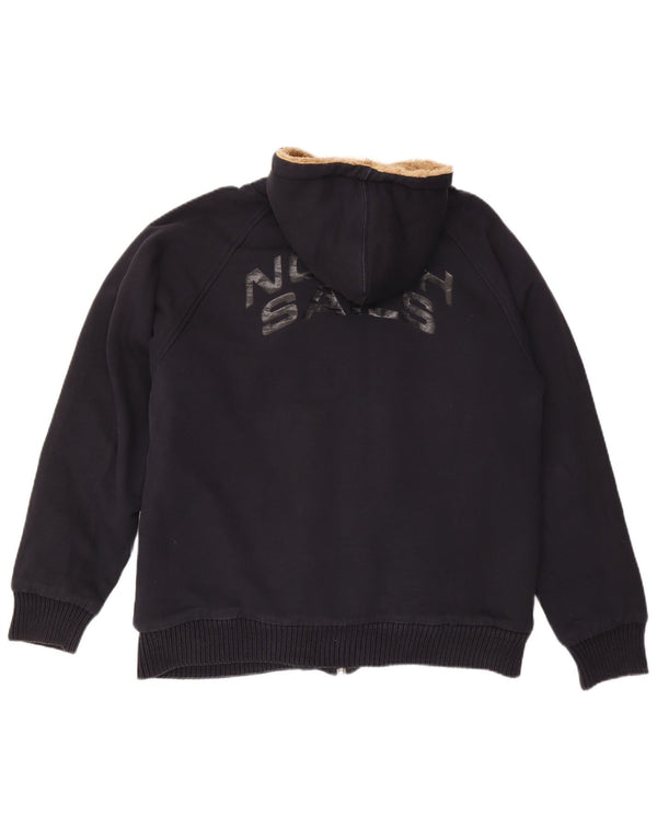 Suéter masculino com capuz e zíper North Sails gráfico Sherpa 2XL algodão azul marinho