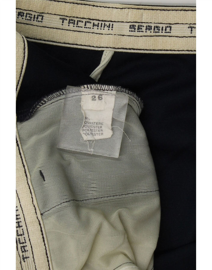 Shorts esportivo feminino Sergio Tacchini UK 14 grande poliéster azul marinho