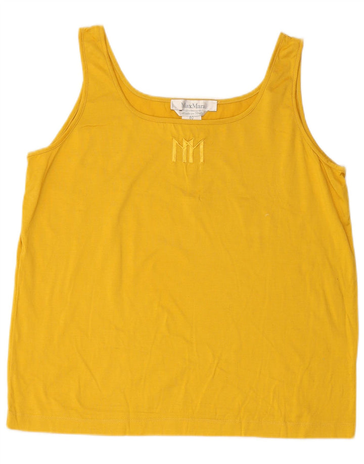 Top colete feminino MAX MARA UK 18 XL algodão amarelo