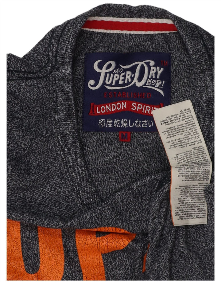 Camiseta masculina gráfica SUPERDRY Top médio algodão azul marinho