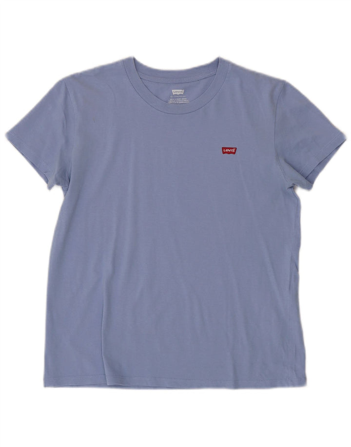 Camiseta feminina Levi's Top UK 10 pequeno algodão azul