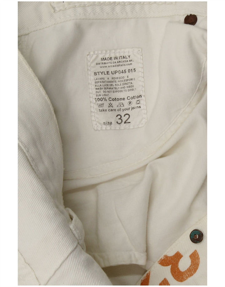 Shorts jeans masculino vintage W32 médio algodão branco