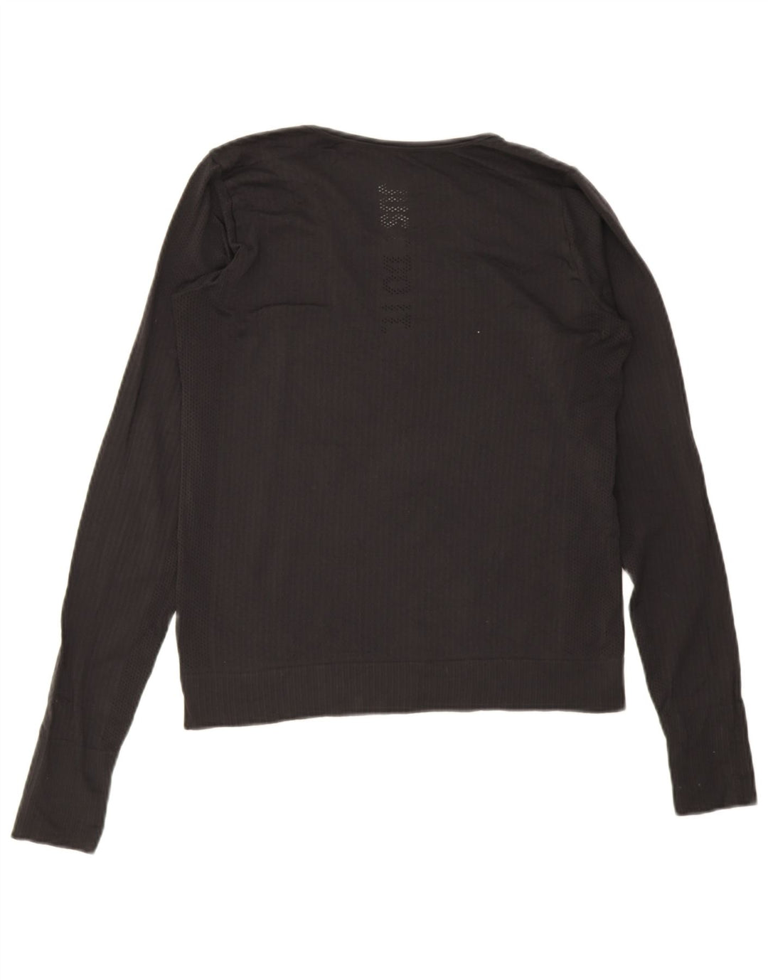 Nike Womens Dri Fit Top Manga Longa UK 12 Médio Preto Poliéster