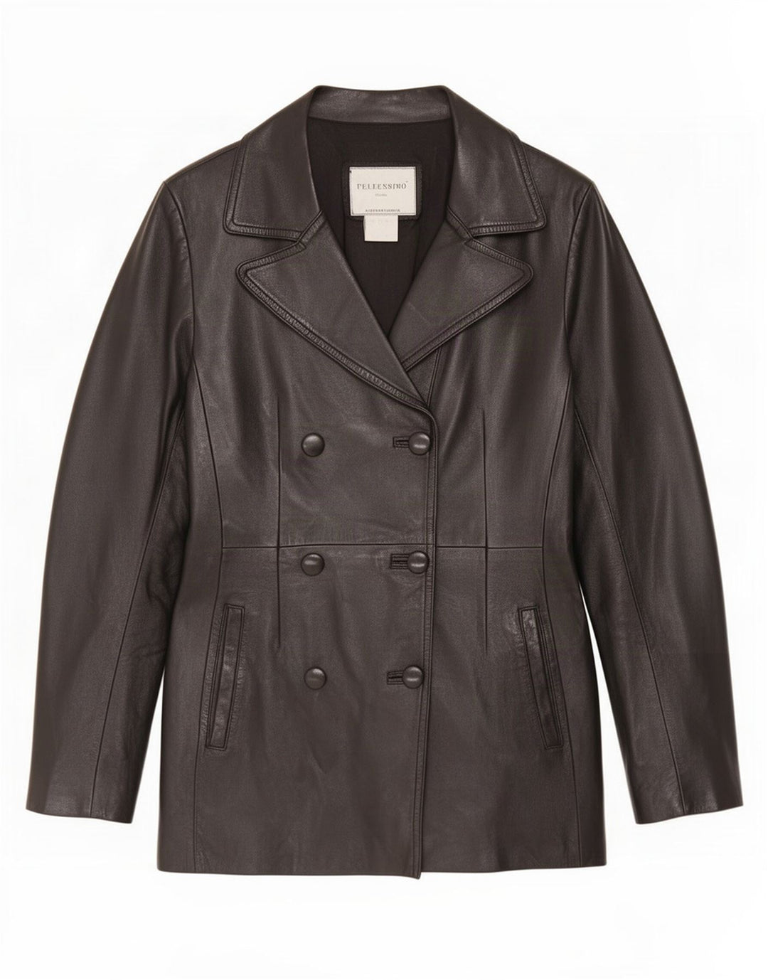 Jaqueta de couro feminina vintage UK 14 média preta