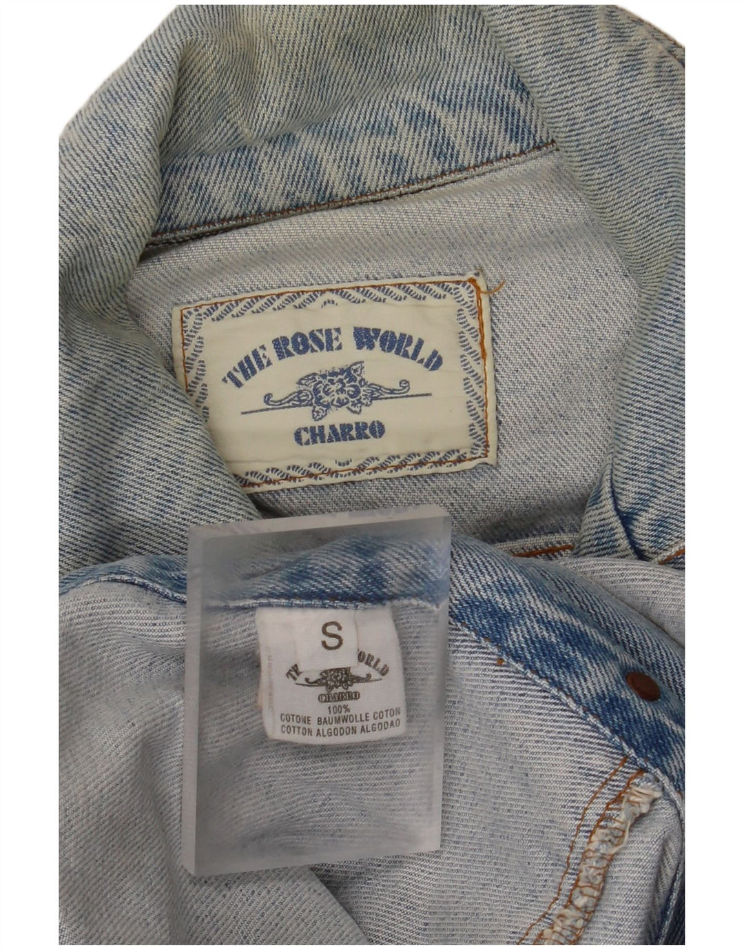 Jaqueta jeans feminina grande CHARRO Reino Unido 10 algodão azul pequeno