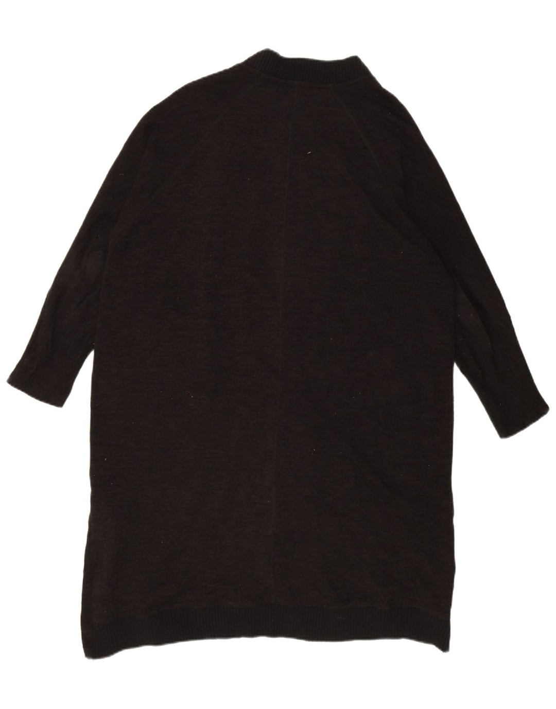Zara Suéter feminino oversized longline cardigan Reino Unido 16 grande poliéster preto