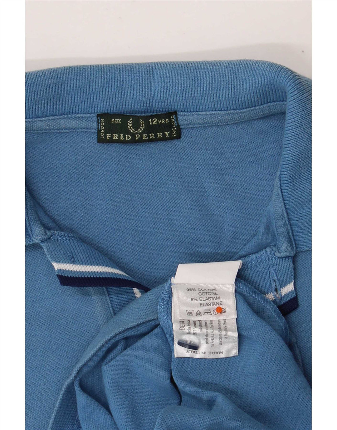Polo Fred Perry Menino 11-12 Anos Azul Algodão