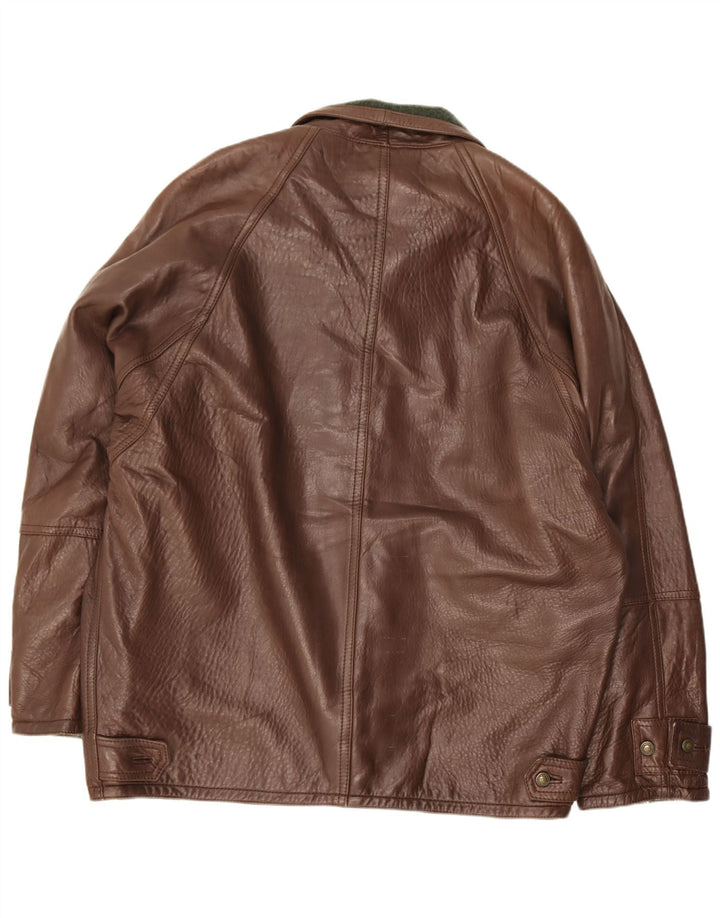 Jaqueta de couro masculina Nazareno Gabrielli IT 50 grande marrom