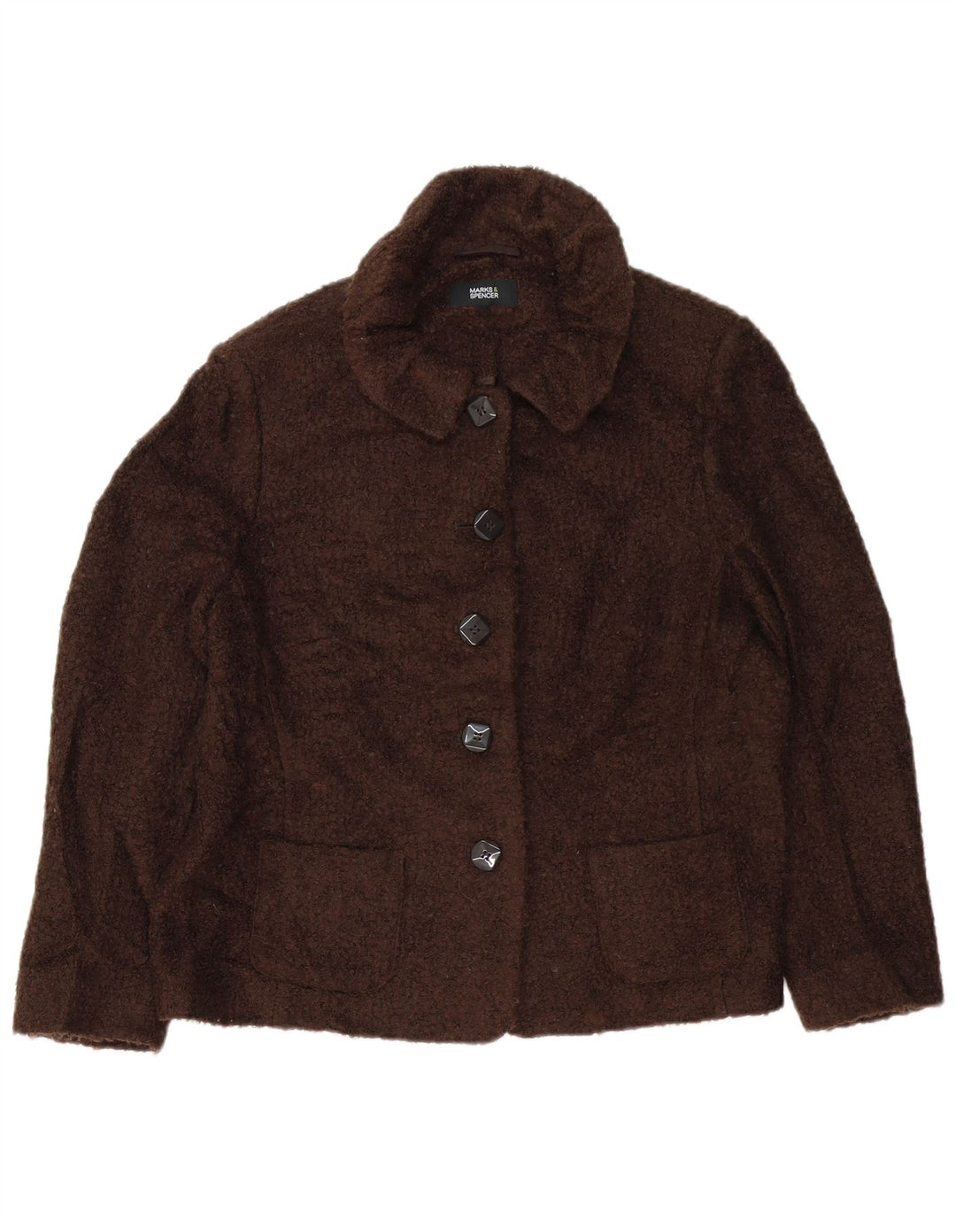 Suéter cardigã feminino Marks & Spencer UK 18 XL marrom acrílico