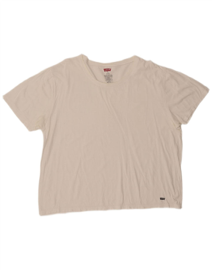 Camiseta masculina LEVI'S Top UK 42/44 grande algodão branco