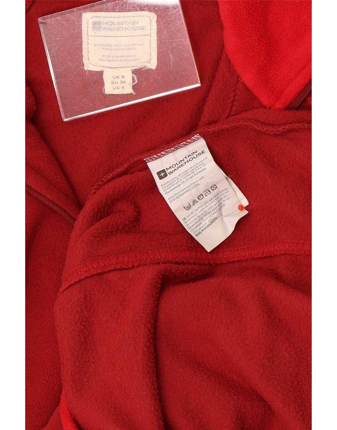 Mountain Warehouse Womens Zip Neck Fleece Jumper Reino Unido 8 Pequeno Poliéster Vermelho