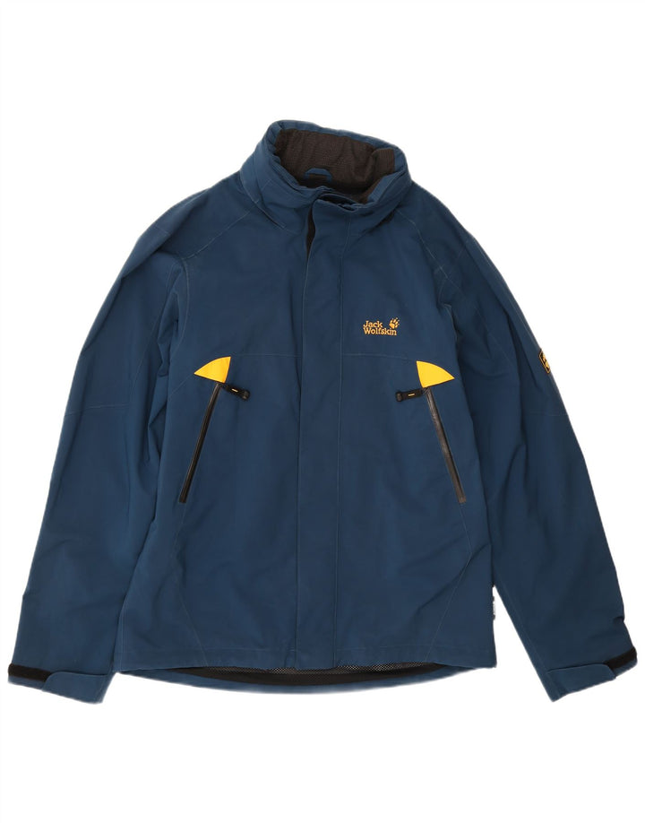 Jaqueta corta-vento masculina Jack Wolfskin Reino Unido 40/42 grande azul poliéster