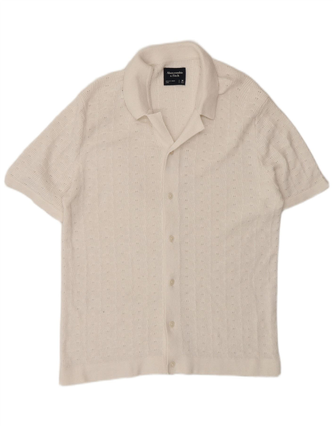 Camisa masculina de manga curta Abercrombie & Fitch branca média