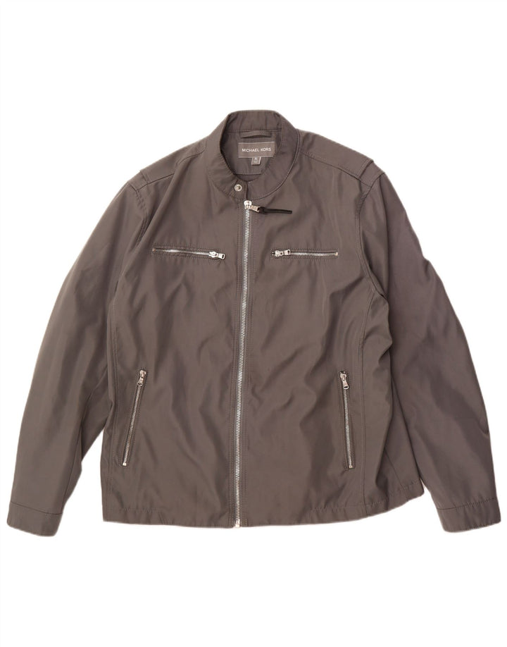 Jaqueta utilitária masculina MICHAEL KORS UK 42 XL poliéster cinza