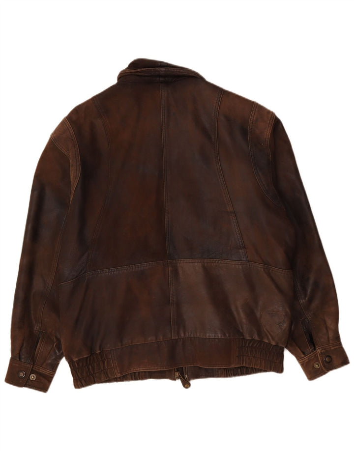 Jaqueta masculina de couro C&A Canda Bomber UK 40 grande marrom