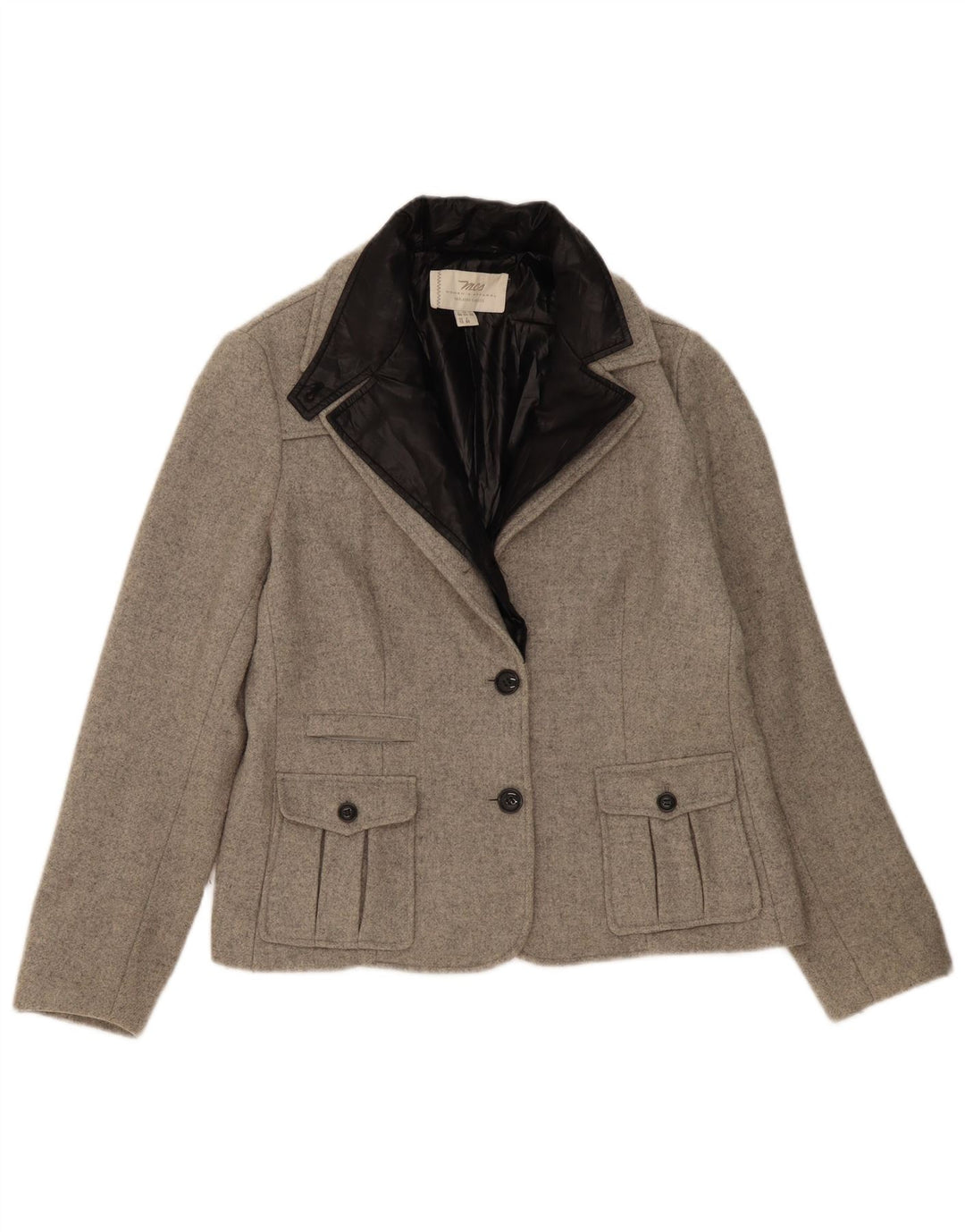 Jaqueta Blazer Feminina Marlboro Classics Reino Unido 16 Grande Bloco De Cores Cinza