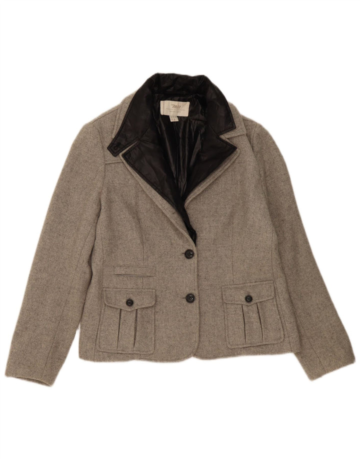Jaqueta Blazer Feminina Marlboro Classics Reino Unido 16 Grande Bloco De Cores Cinza