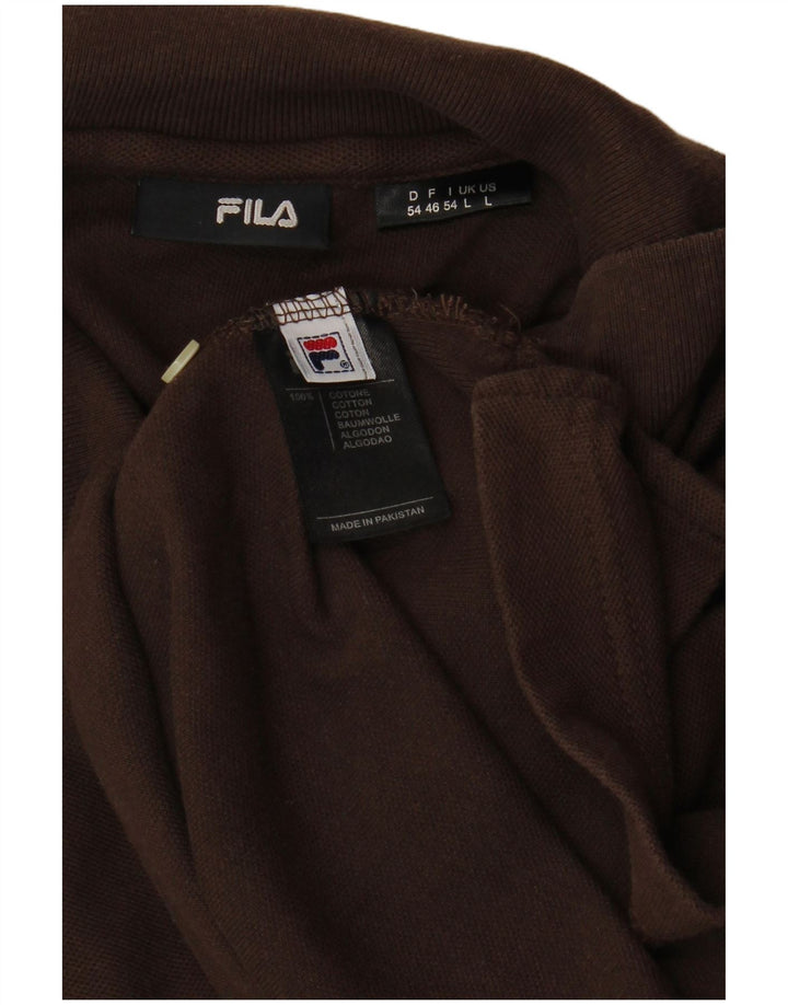 Camisa polo masculina FILA grande algodão marrom