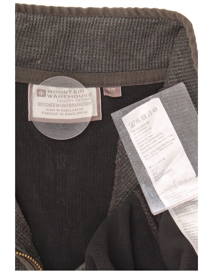 MOUNTAIN WAREHOUSE Suéter masculino com zíper e gola grande de algodão cinza