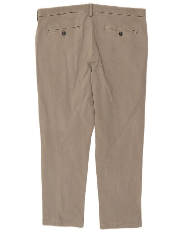 Calças masculinas Marks & Spencer Slim Fit Chino W36 L26 Algodão Bege