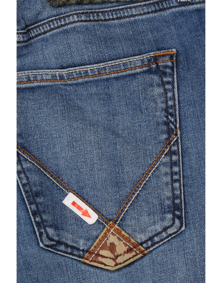 Calça jeans reta feminina Roy Rogers W32 L30 algodão azul