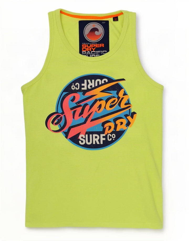 Superdry Mens Graphic Vest Top Grande Algodão Verde