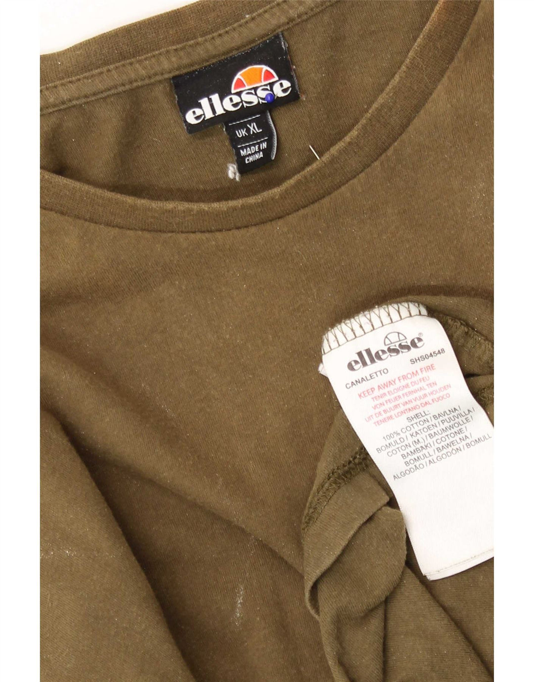 Ellesse Camiseta Masculina Top XL Algodão Cáqui