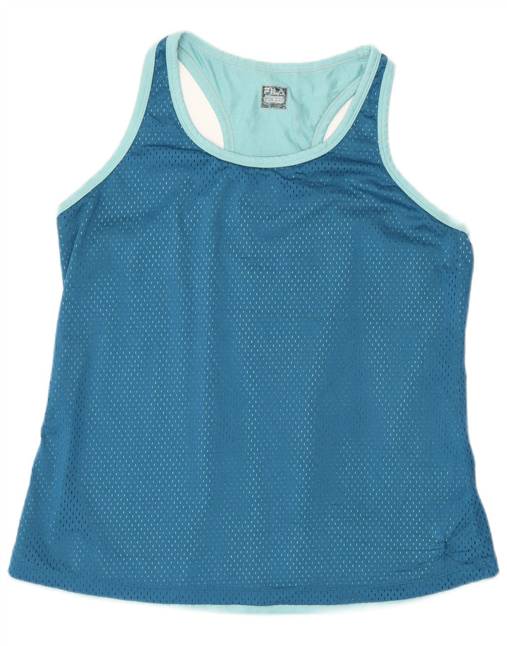 Fila Womens Graphic Vest Top UK 16 Grande Azul Colorblock Poliéster