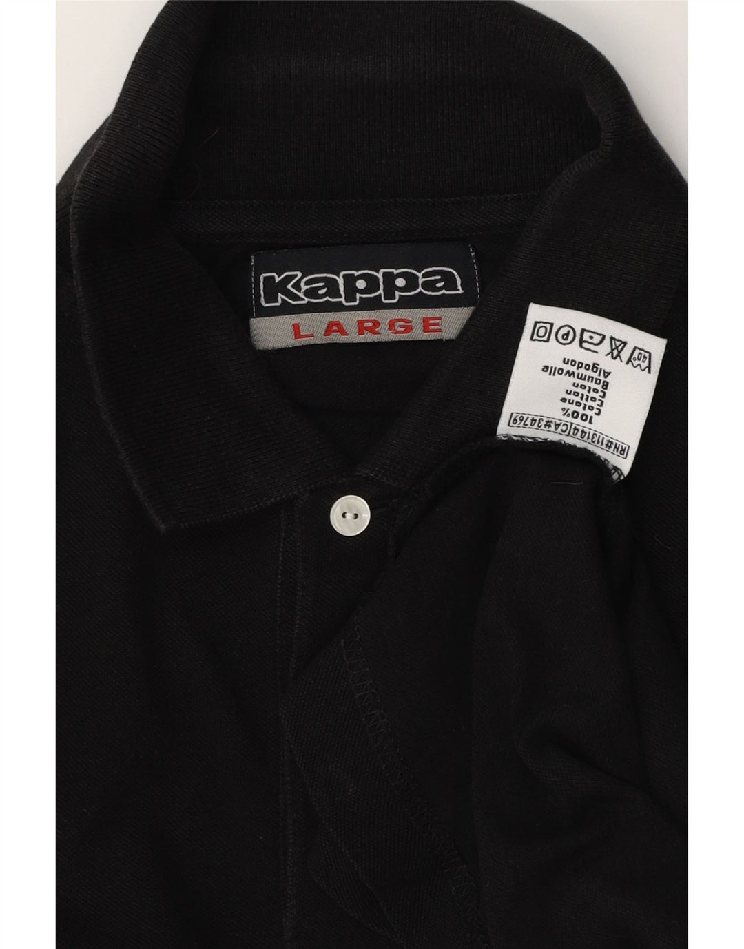 Camisa polo masculina Kappa grande algodão preto