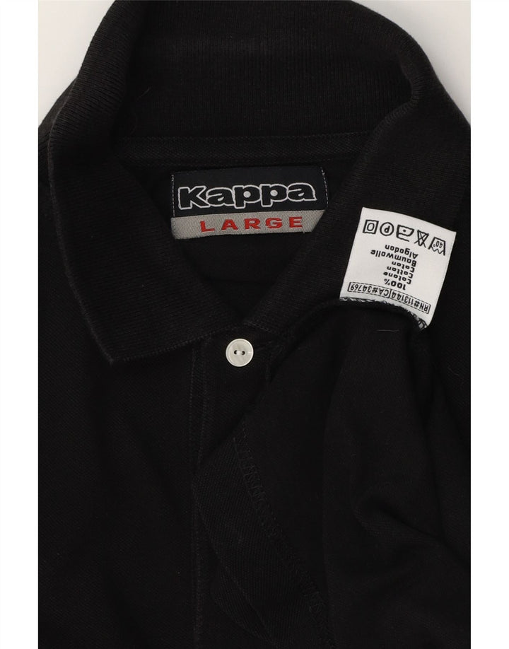 Camisa polo masculina Kappa grande algodão preto