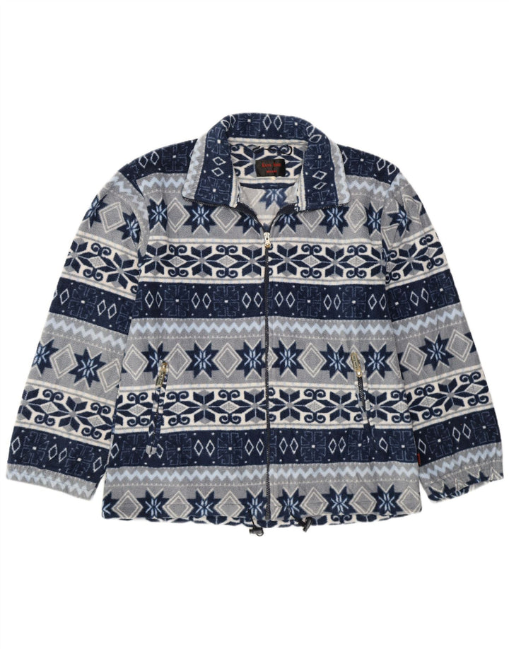 Jaqueta de lã masculina Kappa UK 40 grande azul Fair Isle lã